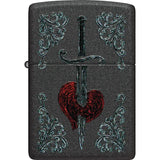 Zippo Heart Dagger Tattoo Lighter - Black Crackle Finish Boxed Gift Ready For Tattoo Lovers by Zippo