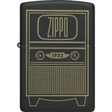 Zippo Vintage TV Design Lighter - Black Matte Finish Collectors Gift for Retro Enthusiasts by Zippo