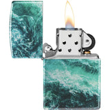 Zippo Rogue Wave Design Lighter - Windproof Flame For Collectors And Outdoor Enthusiasts by Zippo