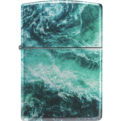 Zippo Rogue Wave Design Lighter - Windproof Flame For Collectors And Outdoor Enthusiasts by Zippo