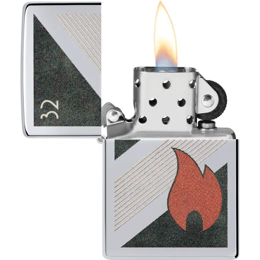 Zippo Flame Design Chrome Lighter - Iconic Craftsmanship With Chrome Finish For Collectors And Everyday Carry by Zippo