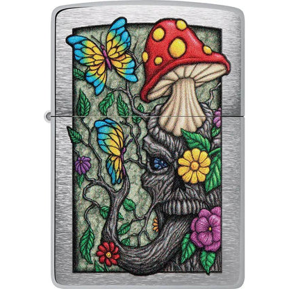 Zippo Freaky Nature Lighter - Brushed Chrome Finish Authentic Gift For Collectors And Outdoor Enthusiasts by Zippo