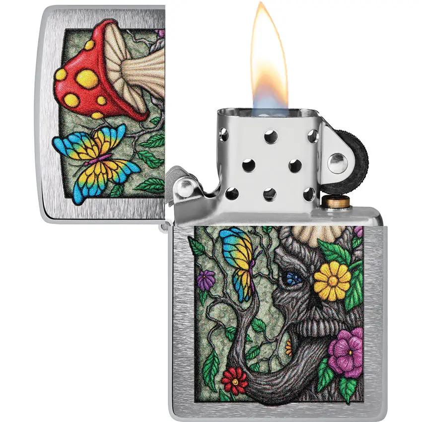 Zippo Freaky Nature Lighter - Brushed Chrome Finish Authentic Gift For Collectors And Outdoor Enthusiasts by Zippo