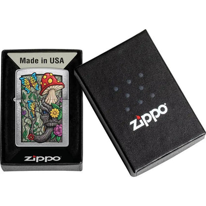 Zippo Freaky Nature Lighter - Brushed Chrome Finish Authentic Gift For Collectors And Outdoor Enthusiasts by Zippo
