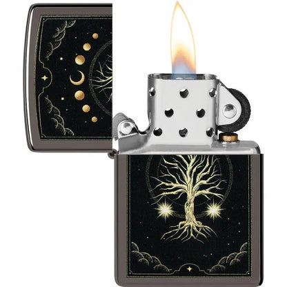 Zippo Mystic Nature Lighter 48636 - Black Ice Windproof Flame For Outdoor Enthusiasts by Zippo