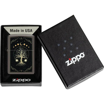 Zippo Mystic Nature Lighter 48636 - Black Ice Windproof Flame For Outdoor Enthusiasts by Zippo
