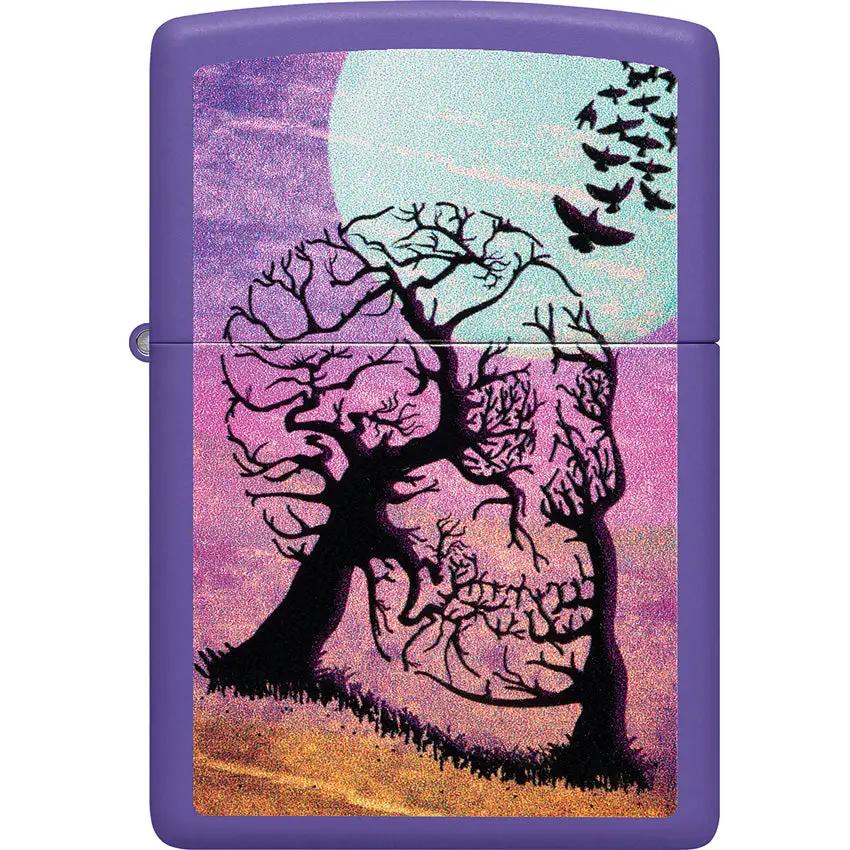 Zippo Skull Tree Lighter - Purple Boxed Gift For Collectors Gothic Design Collectible Flame Companion by Zippo