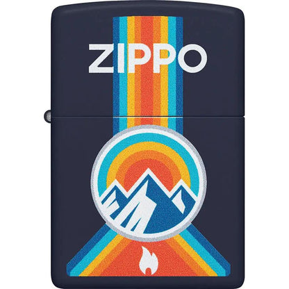Zippo Outdoor Logo Navy Matte Lighter 48639 - Durable Outdoor Essential For Campers by Zippo