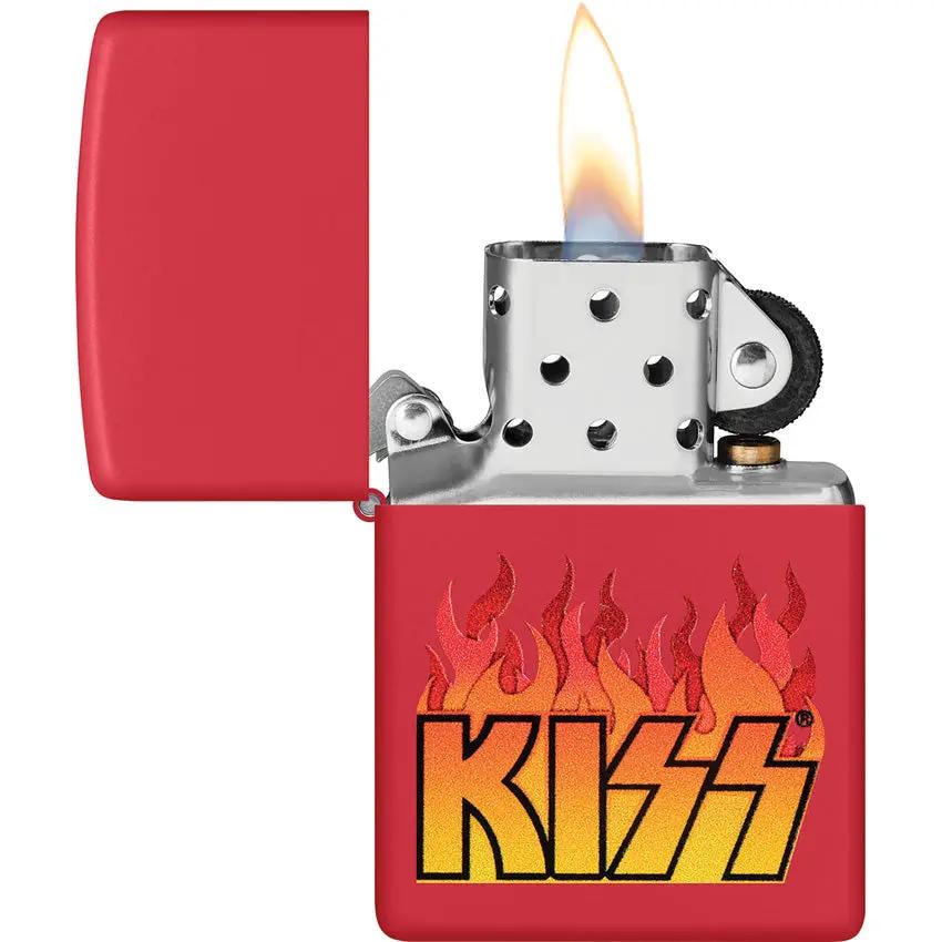 Zippo KISS Lighter Red Matte 48642 - Official Licensed Rock Fan Gift Boxed Limited Edition by Zippo