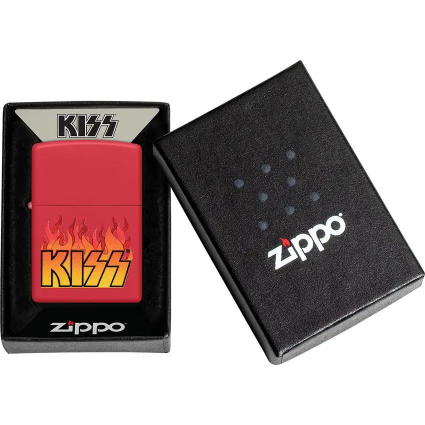 Zippo KISS Lighter Red Matte 48642 - Official Licensed Rock Fan Gift Boxed Limited Edition by Zippo