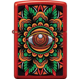 Zippo Counter Culture Eye Lighter - Metallic Red Finish For Collectors And Gift Ready by Zippo