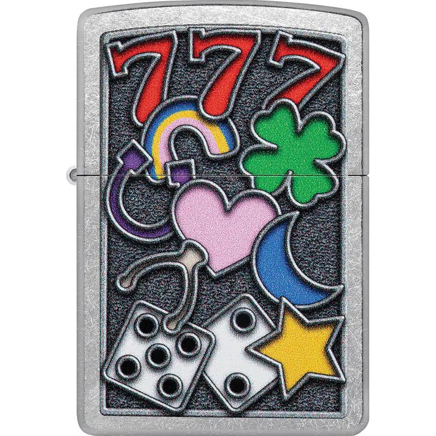 Zippo All Luck Lighter 48682 - Street Chrome Finish Gift Boxed For Collectors And Smokers by Zippo