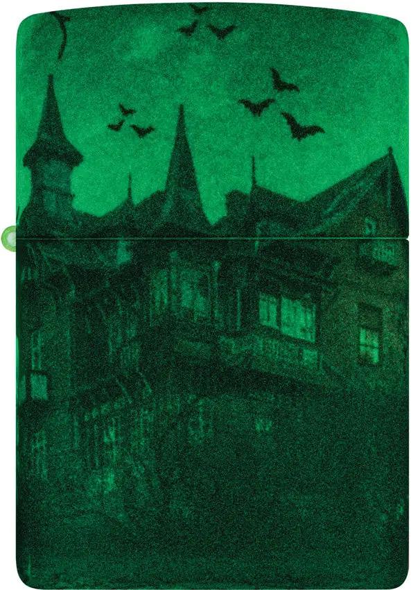 Zippo Horror House Lighter - Glow In The Dark Finish 540 Color Process, Boxed For Gifting by Zippo