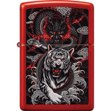 Zippo Dragon Tiger Lighter - Premium Metallic Red Finish for Collectors Boxed Gift by Zippo