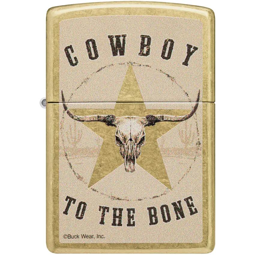 Zippo Buck Wear Cowboy Lighter - Street Brass Finish Collectible Western Style Gift Ready by Zippo