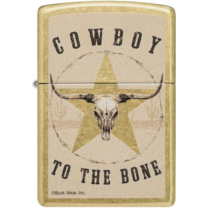 Zippo Buck Wear Cowboy Lighter - Street Brass Finish Collectible Western Style Gift Ready by Zippo