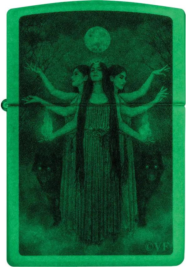 Zippo Victoria Frances Lighter - Glow In The Dark Finish For Collectors And Gothic Art Fans by Zippo