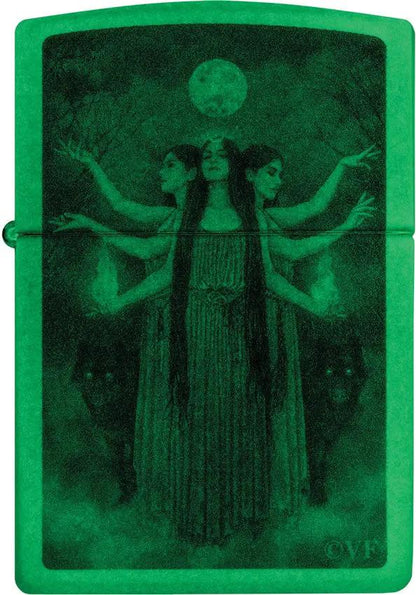 Zippo Victoria Frances Lighter - Glow In The Dark Finish For Collectors And Gothic Art Fans by Zippo