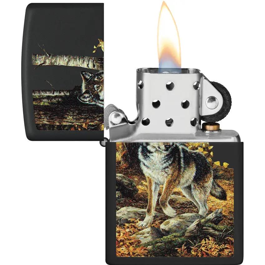 Zippo Linda Picken Wolf Lighter - Black Matte Finish Boxed Gift For Collectors And Fans by Zippo