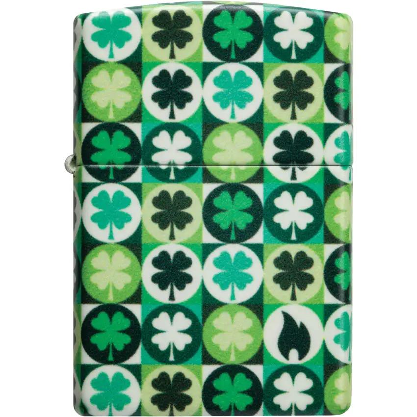 Zippo Clover Design Lighter - Glow In The Dark Collectors Gift For Outdoor Enthusiasts by Zippo