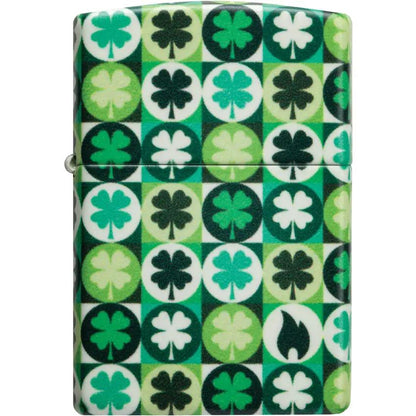Zippo Clover Design Lighter - Glow In The Dark Collectors Gift For Outdoor Enthusiasts by Zippo