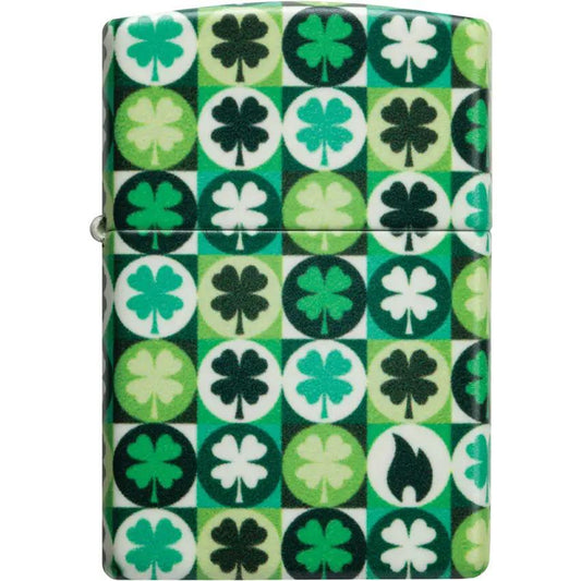 Zippo Clover Design Lighter - Glow In The Dark Collectors Gift For Outdoor Enthusiasts by Zippo