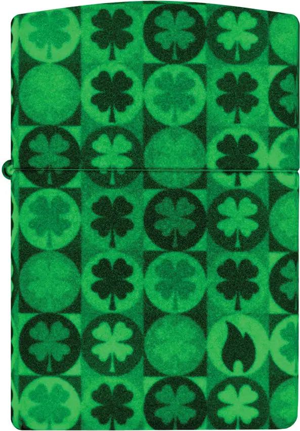Zippo Clover Design Lighter - Glow In The Dark Collectors Gift For Outdoor Enthusiasts by Zippo