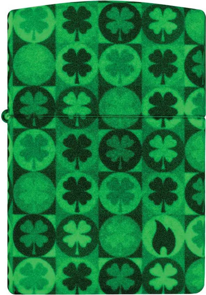 Zippo Clover Design Lighter - Glow In The Dark Collectors Gift For Outdoor Enthusiasts by Zippo