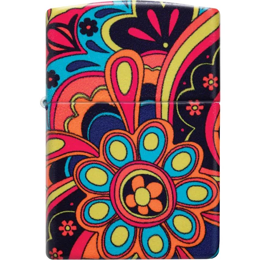 Zippo Flower Power Lighter 46128 - Gift Ready Boxed For Collectors With Vibrant 540 Color Process Finish by Zippo