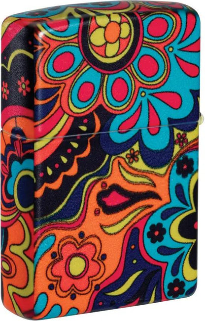 Zippo Flower Power Lighter 46128 - Gift Ready Boxed For Collectors With Vibrant 540 Color Process Finish by Zippo