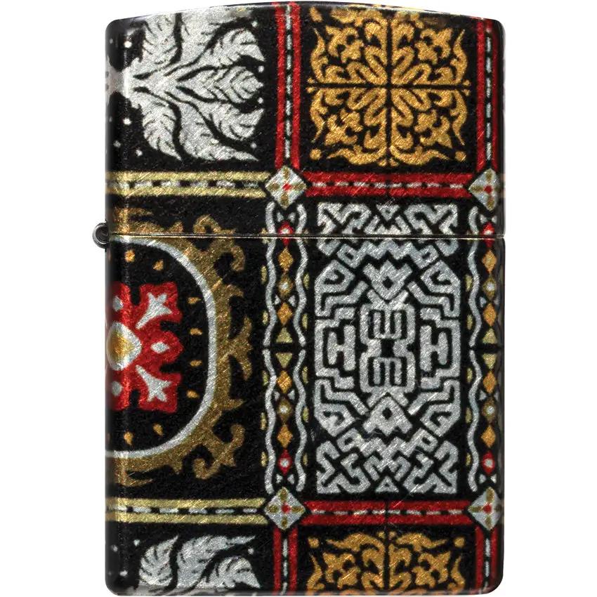Zippo Lighter Tapestry Pattern 540 Fusion Design - Brushed Chrome Gift Boxed For Collectors And Gift Givers by Zippo