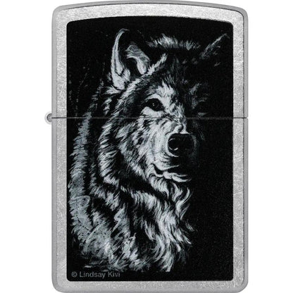 Zippo Lindsay Kivi Wolf Lighter 46149 Street Chrome Finish Premium Gift for Collectors and Fans by Zippo