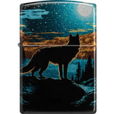 Zippo Moonlight Wolf Lighter - 540 Fusion Design in Tumbled Chrome Gift Boxed for Outdoors Enthusiasts by Zippo