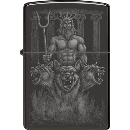 Zippo Greek Dogs Lighter 46264 - High Polish Black Ice Finish Gift Boxed for Fraternity Members by Zippo