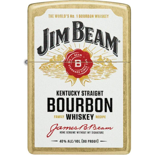 Zippo Jim Beam Label Lighter 46305 - Officially Licensed Whiskey Gift With Premium Brass Finish by Zippo