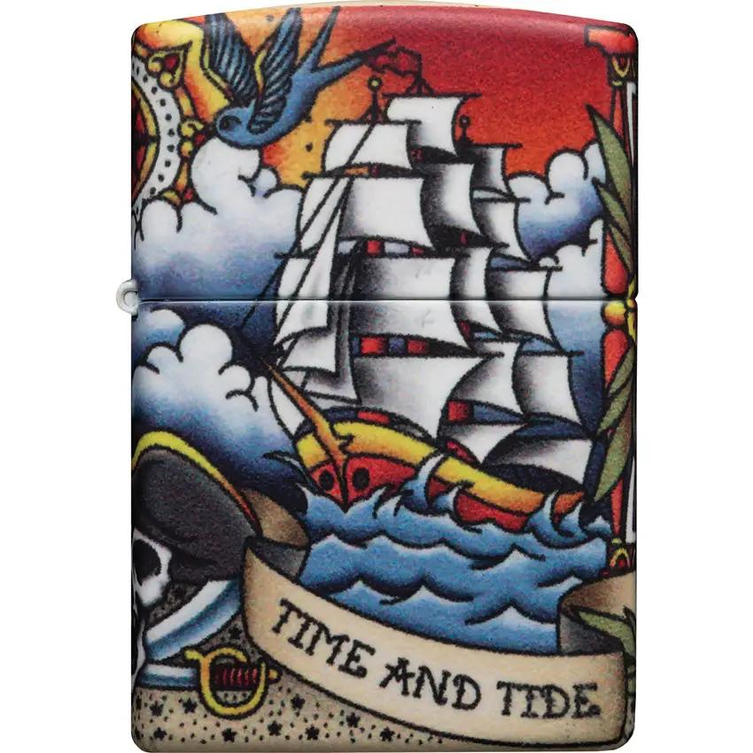 Zippo Nautical Tattoo Lighter - Bold Tattoo Artwork With 540 Color Process For Collectors by Zippo