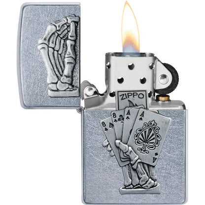 Zippo Dead Man's Hand Emblem - Chrome Finish Collectible Boxed For Collectors Worldwide by Zippo