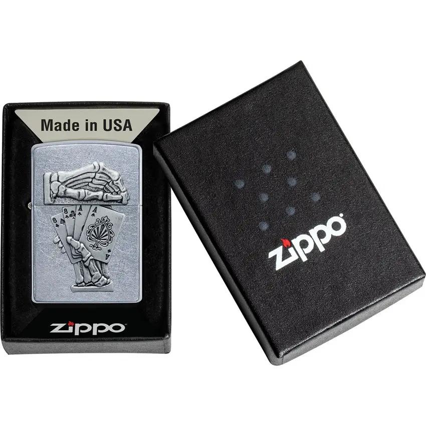 Zippo Dead Man's Hand Emblem - Chrome Finish Collectible Boxed For Collectors Worldwide by Zippo