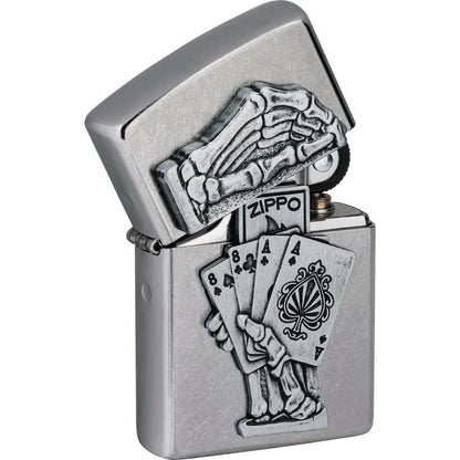 Zippo Dead Man's Hand Emblem - Chrome Finish Collectible Boxed For Collectors Worldwide by Zippo