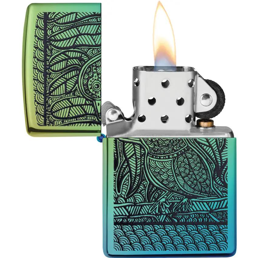 Zippo John Smith Gumbula Lighter - Teal High Polish Finish Boxed Gift For Collectors by Zippo