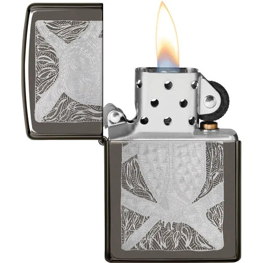 Zippo Lighter John Smith Gumbula Design 49612 - Black Ice Finish For Collectors And Gift by Zippo