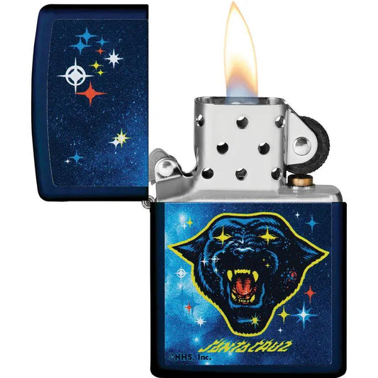 Zippo Santa Cruz Navy Matte Lighter - Sleek Low Reflection Navy Finish, Ideal Gift For Collectors And Santa Cruz Fans by Zippo