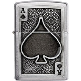 Zippo Ace Of Spades Emblem Lighter Brushed Chrome - Iconic Gift For Collectors And Enthusiasts by Zippo