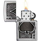 Zippo Ace Of Spades Emblem Lighter Brushed Chrome - Iconic Gift For Collectors And Enthusiasts by Zippo