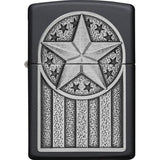 Zippo American Metal Emblem Lighter Black Matte Finish Gift Boxed Compact Pocket Sized For Collectors And EDC by Zippo