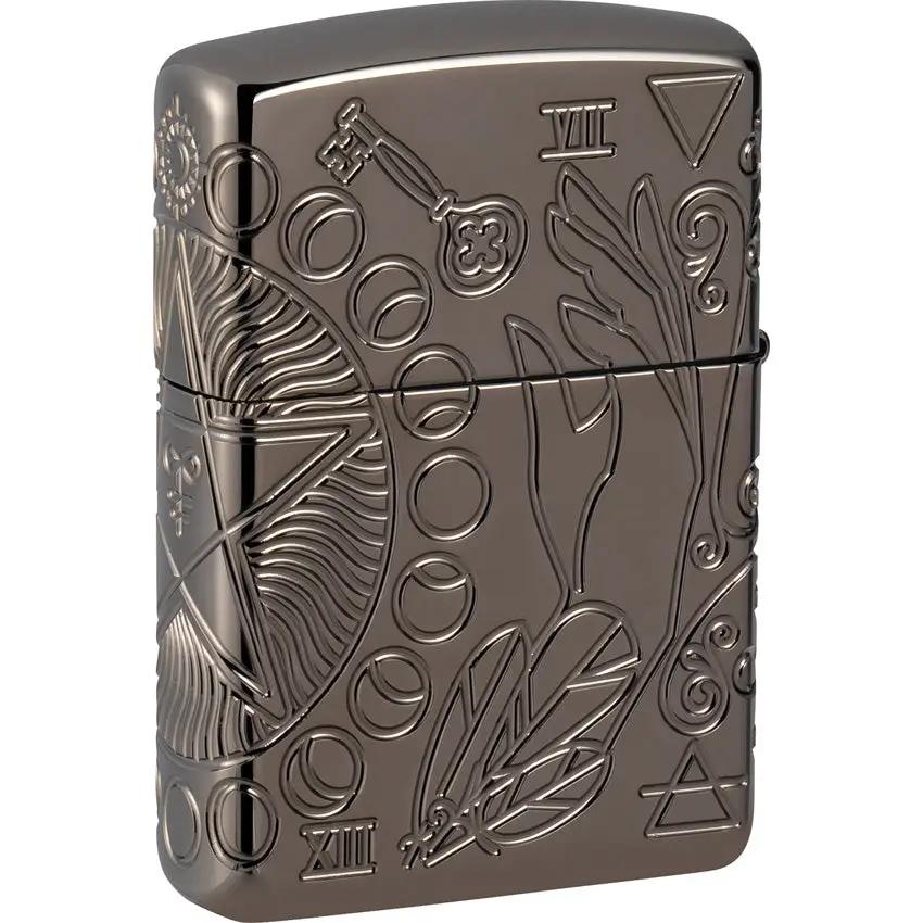 Zippo Armor Lighter - Wicca Design Black Ice Finish Durable Collectible Gift For Occult Practitioners by Zippo