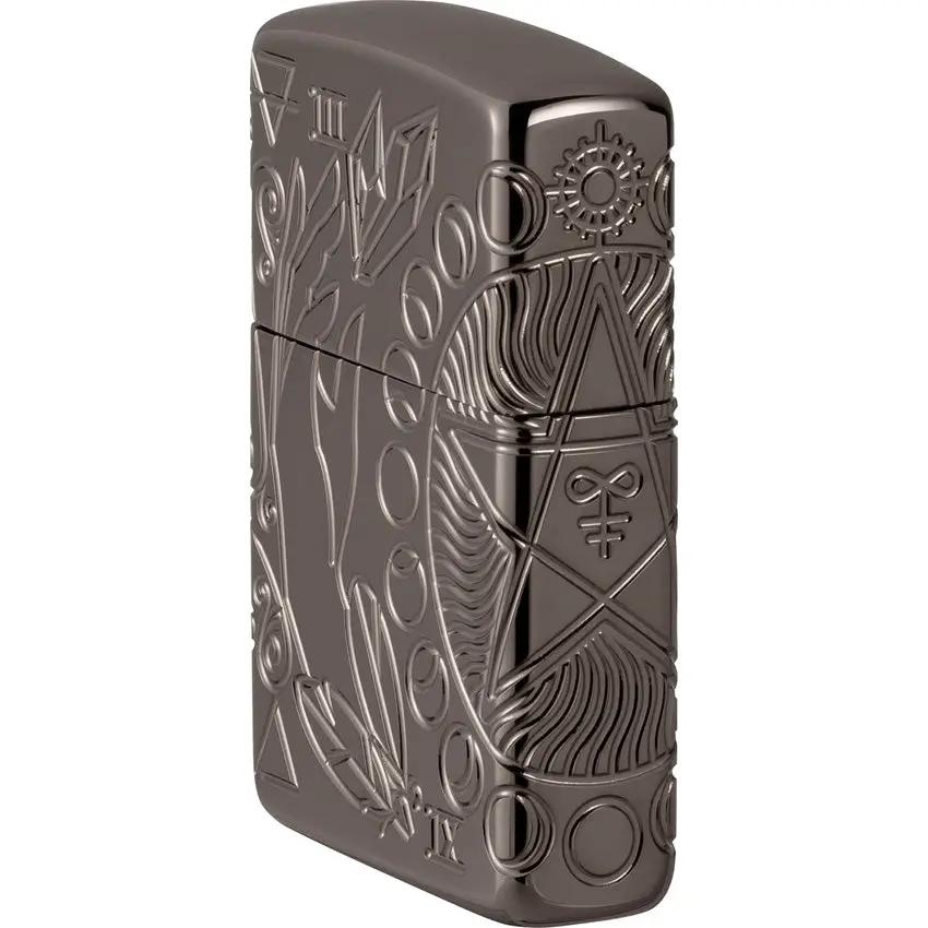 Zippo Armor Lighter - Wicca Design Black Ice Finish Durable Collectible Gift For Occult Practitioners by Zippo