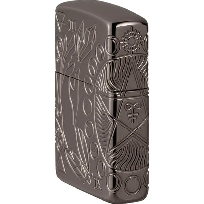 Zippo Armor Lighter - Wicca Design Black Ice Finish Durable Collectible Gift For Occult Practitioners by Zippo