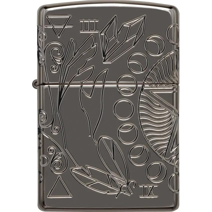 Zippo Armor Lighter - Wicca Design Black Ice Finish Durable Collectible Gift For Occult Practitioners by Zippo