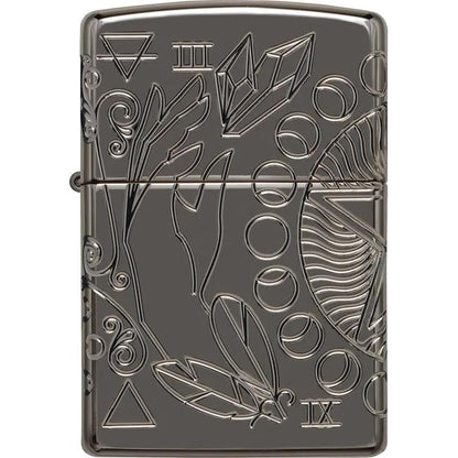 Zippo Armor Lighter - Wicca Design Black Ice Finish Durable Collectible Gift For Occult Practitioners by Zippo